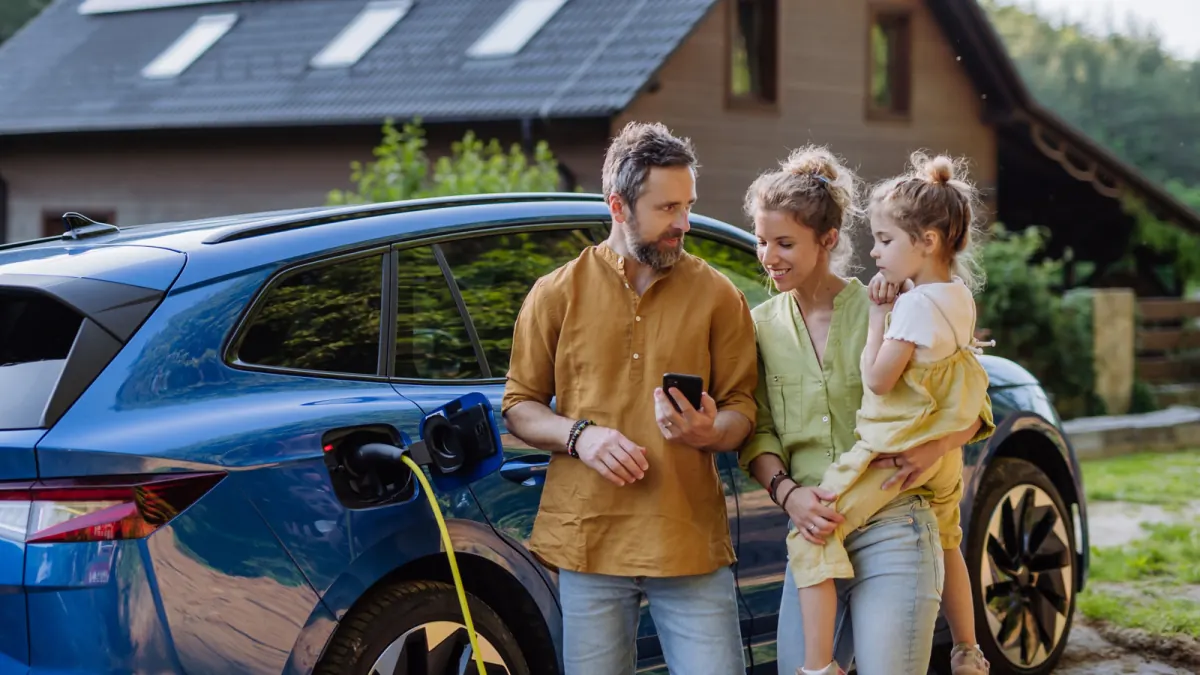 Family driving their novated lease car